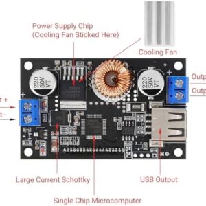 DROK DC Buck Converter Adjustable Voltage Regulator 12V 6V-32V to 1.5-32V 5A, LCD Screen Step Down Converter with USB Port and Protective Case : Electronics