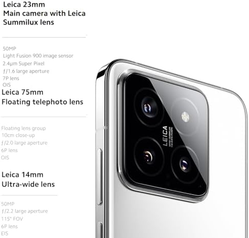 41ZFPtbRcBL._AC_.jpg Xiaomi 14 5G (512GB + 12GB) Global Version Unlocked Worldwide (for Tmobile Mint Tello & Global) 50MP Triple Pro Leica Camera 6.36" 144Mhz (Jade Green) : Cell Phones & Accessories
