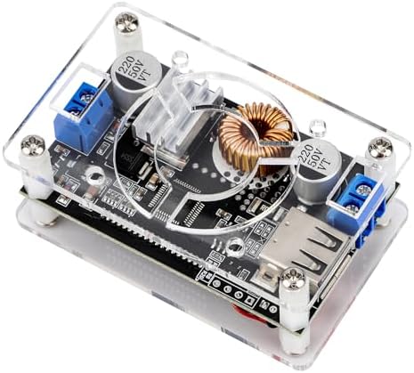 DROK DC Buck Converter Adjustable Voltage Regulator 12V 6V-32V to 1.5-32V 5A, LCD Screen Step Down Converter with USB Port and Protective Case : Electronics